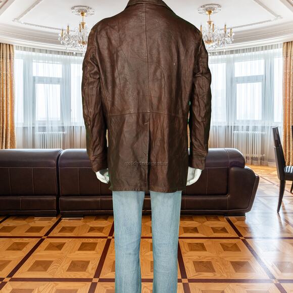 Vintage Schott Leather Coat Fleece Lined Biker XL - Picture 4 of 10